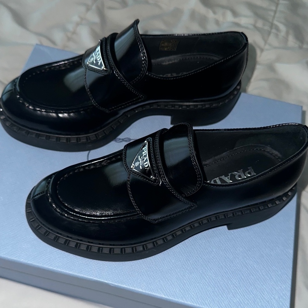 Prada Leather Loafers Size 36